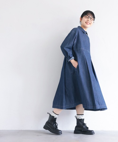 「soulberry」 長袖ワンピース L ネイビー レディースの画像
