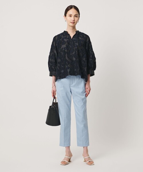 UNITED ARROWS ユナイテッドアローズ 黒 ジャガードバルーンブラウス UNITED ARROWS（ユナイテッドアローズ） ブラウス シャツ カット