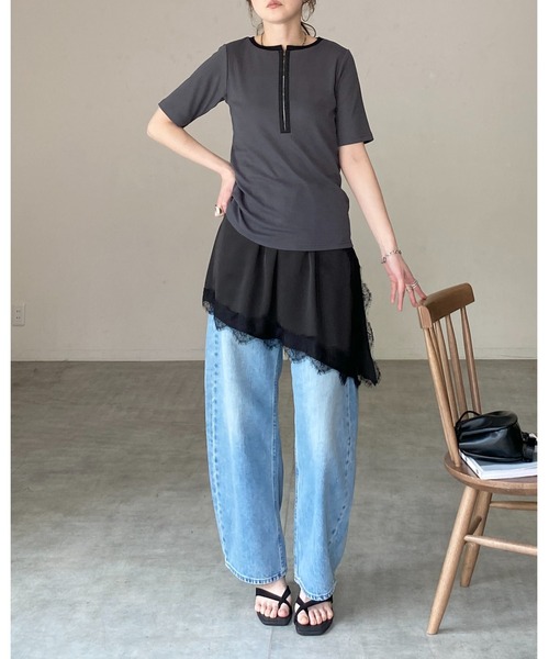 She's Closet スカート アシンメトリー サイドスリット 付け裾
