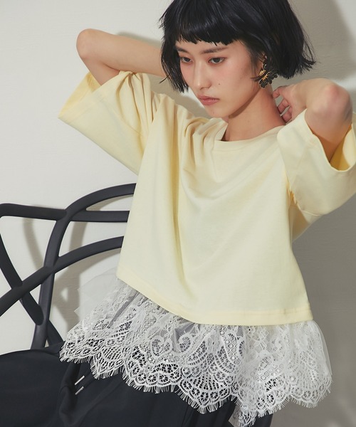 tシャツ 裾レースドッキングT レディース : ZOZOTOWN Yahoo!店 - 通販