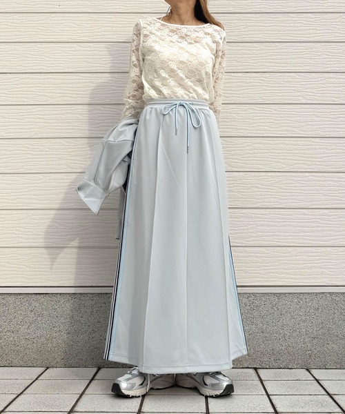 Q ロングスカート MEDIUM ライトグレー レディース : ZOZOTOWN Yahoo
