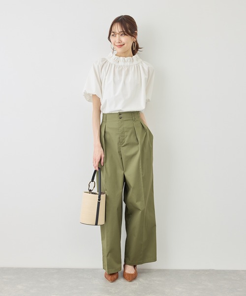 ブラウス シャツ 前後2WAYギャザーリボンデザインシャツ/UVケア・接触冷感・リンクコーデ レディースの画像