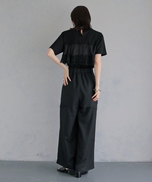 &g'aime（アンジェム） tシャツ 半袖 」サテンビスチェレイヤードT