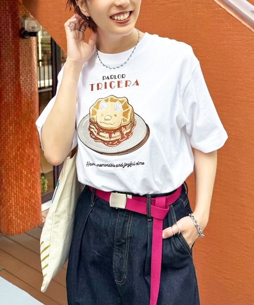DOUBLE NAME（ダブルネーム） tシャツ PARLOR刺しゅうTEE（パンケーキ