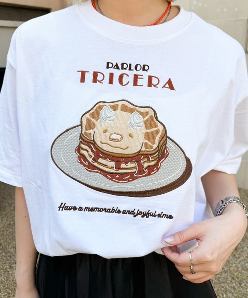 DOUBLE NAME（ダブルネーム） tシャツ PARLOR刺しゅうTEE（パンケーキ