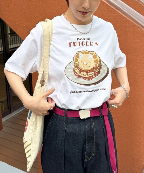 DOUBLE NAME（ダブルネーム） tシャツ 半袖 PARLOR刺しゅうTEE（パン
