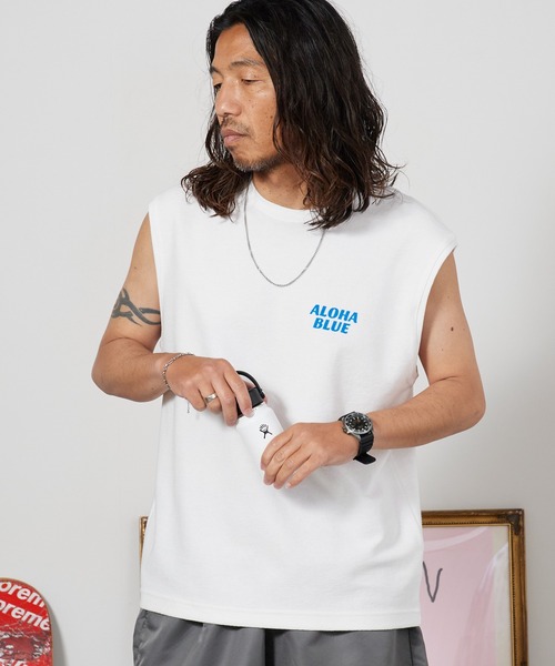 かほり・おまとめ3点♡アロハTシャツ・ブルー・M ALOHA BLUE（アロハブルー） アロハシャツ tシャツ 限定 ロゴプリント
