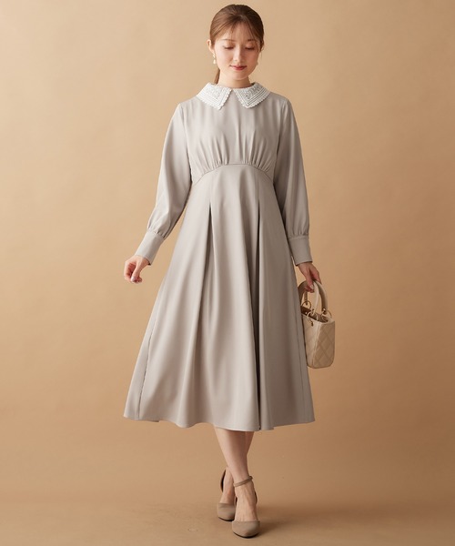 「alotta」 長袖ワンピース LL ネイビー レディース_画像5