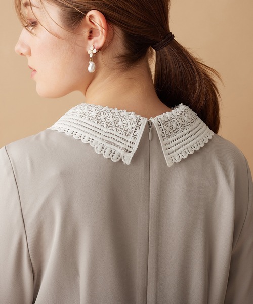 「alotta」 長袖ワンピース LL ネイビー レディース_画像9