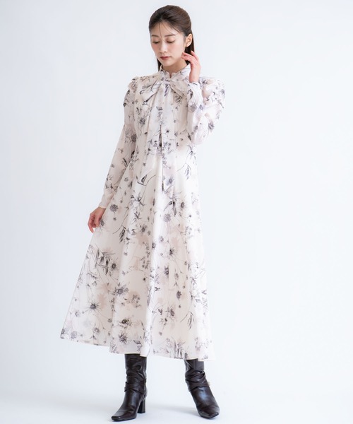 「NOELA」 長袖ワンピース S モカ レディース_画像4