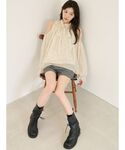 ブラウス シャツ ドレープボウタイシフォンブラ...の詳細画像3