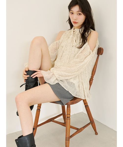 LILY BROWN（リリーブラウン） ブラウス シャツ ドレープボウタイ 