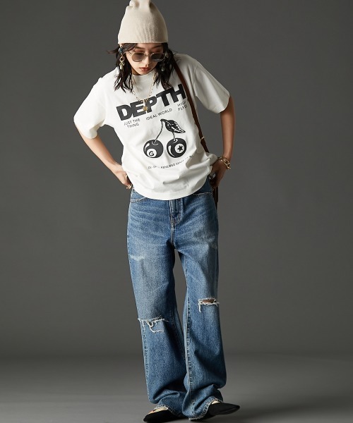 「GEVS.」 半袖Tシャツ LL ピンク レディース_画像4