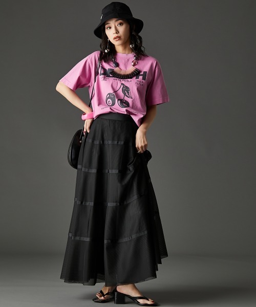 「GEVS.」 半袖Tシャツ LL ピンク レディース_画像9