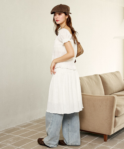 「MARY QUANT」 スカート「PUBLUXコラボ」 フリ- ブラック レディース_画像9