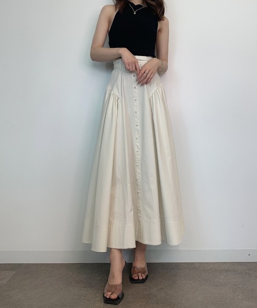 eimy istoire スカート ダブルベルトフレアスカート : ZOZOTOWN Yahoo  