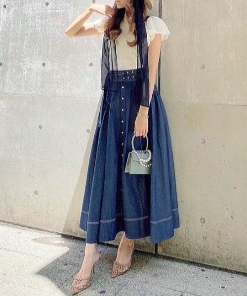 eimy istoire スカート ダブルベルトフレアスカート : ZOZOTOWN Yahoo 