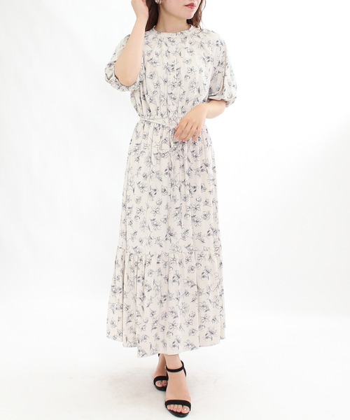 ワンピース 線描き花プリントロングワンピース Zozotown Paypayモール店 通販 Paypayモール