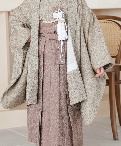 utatane 着物 七五三5歳用袴セット ジャガードペイズリー キッズ 子供