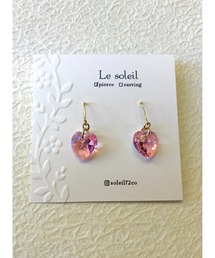 TONE（トネ） ピアス 「Le soleil」ハート型 スワロフスキーピアス(MA