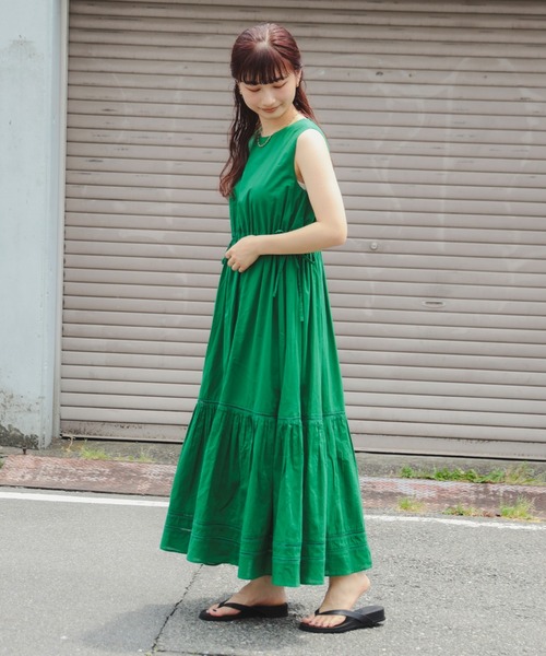 B：MING by BEAMS ワンピース ティアード ノースリーブ マキシ