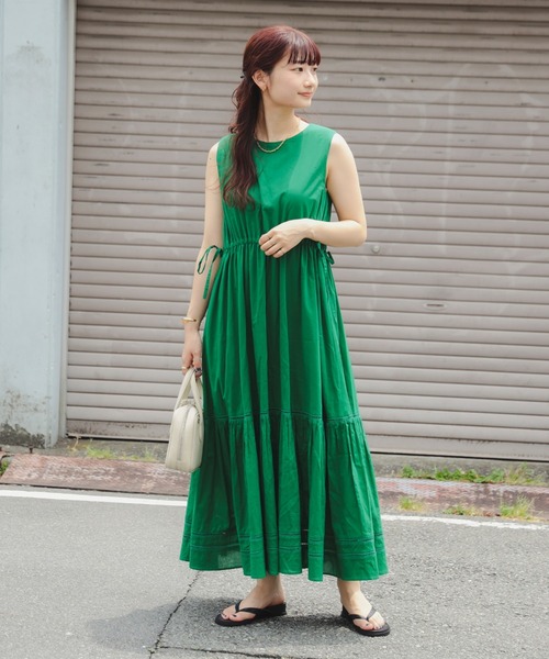 ADEAM ノースリーブワンピース M アディアム ノースリーブベルトパラシュートワンピース