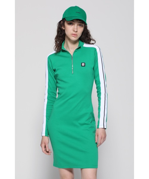 Hugo BossVネック 長袖 膝丈ドレス