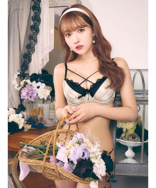 ランジェリークブラジャー&ショーツセット ブラジャー ショーツセット 3点セット レーシィ クロスコード ＆ フル