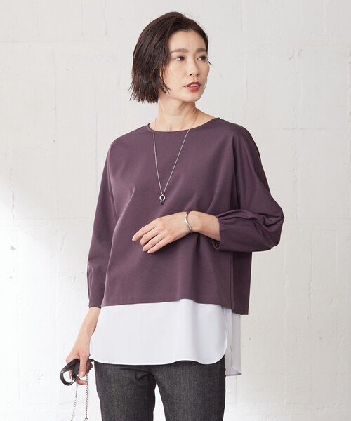 tシャツ TCポンチ ドルマンスリーブ レイヤード カットソー レディース tシャツ TCポンチ ドルマンスリーブ レイヤード カットソー