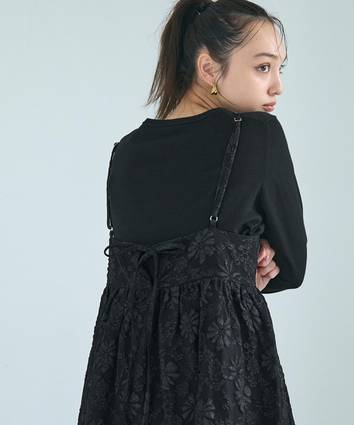 8万4点　エイココンドウ ジャケット　刺繍黒スカート　ユニクロ長袖とワンピース coca（コカ） ワンピース 花柄ジャカードキャミワンピース : ZOZOTOWN