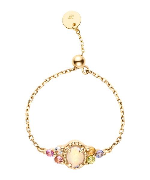 新品指輪 K10イエローゴールド オパール チェーンリング　va vendome va vendome aoyama 指輪 リング K10イエローゴールド オパール