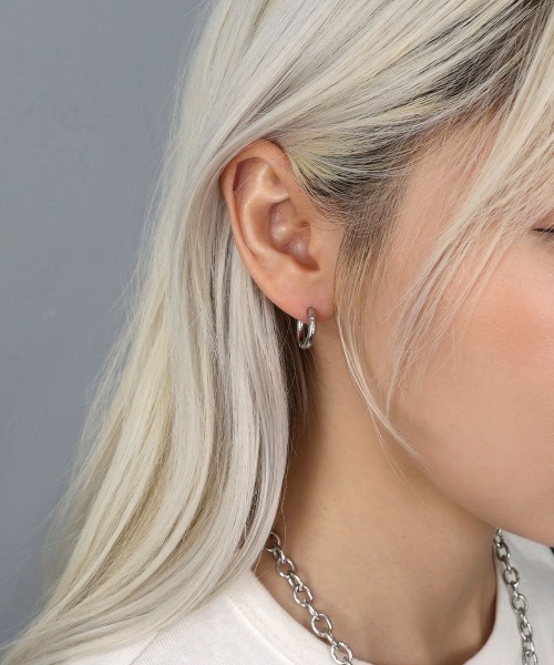 SHIHARA フラットフープピアスシングル　K18YG Flat Hoop Pierce 01 - SHIHARA