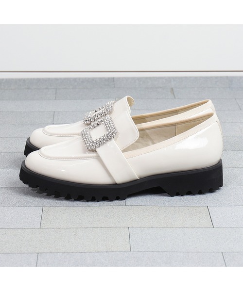 美品 DIANA ビジュー バックル ローファー artemis by DIANA ローファー ビジューバックル厚底ローファー