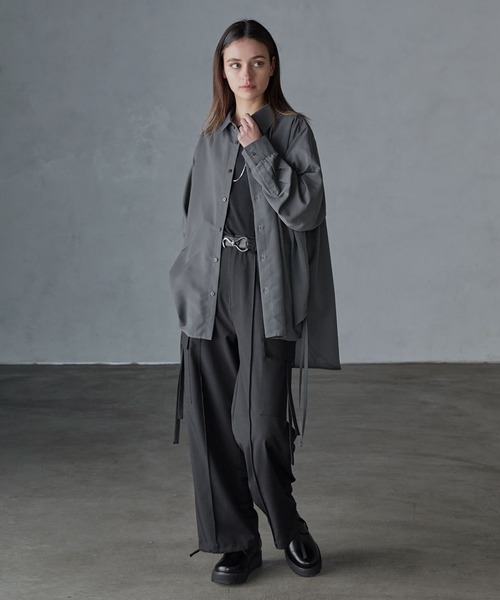 SERACE シャツ 「SERACE」Oversize side cord sheer shirt / オーバー