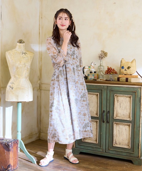 Jolly Poupee ワンピース 「22fabric」キャットガーデン