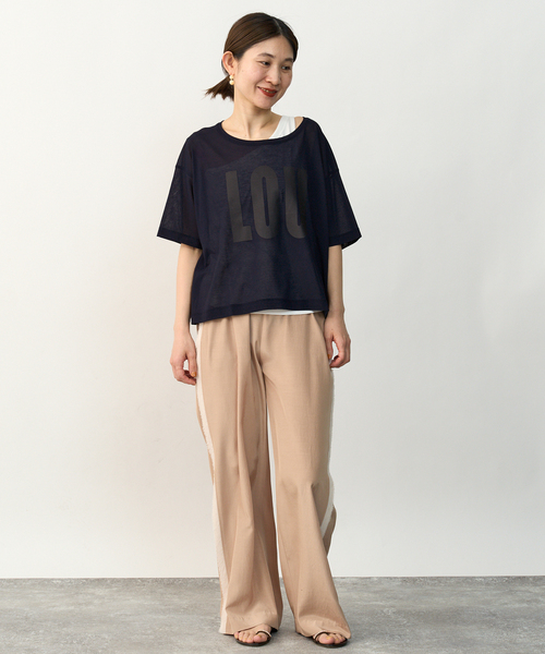 VERMEIL par iena tシャツ Tシャツ コットン シアージャージロゴ