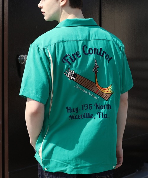 HOUSTON ボーリングシャツ(FIGTERAIRCRAFT) HOUSTON シャツ ボーリングシャツ(FIGTER AIRCRAFT) メンズ