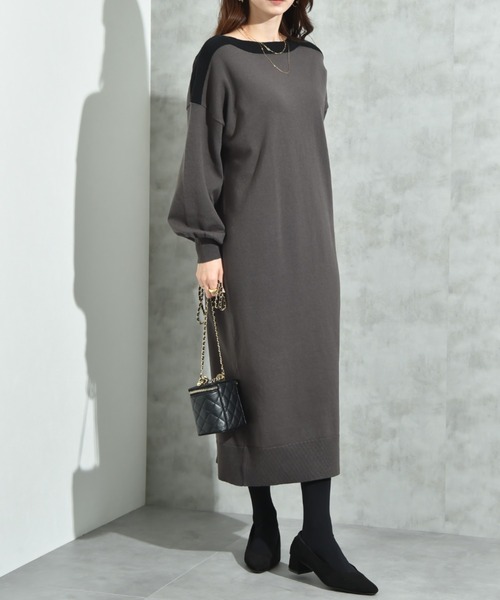 INTERPLANET（インタープラネット） ワンピース ボートネック配色