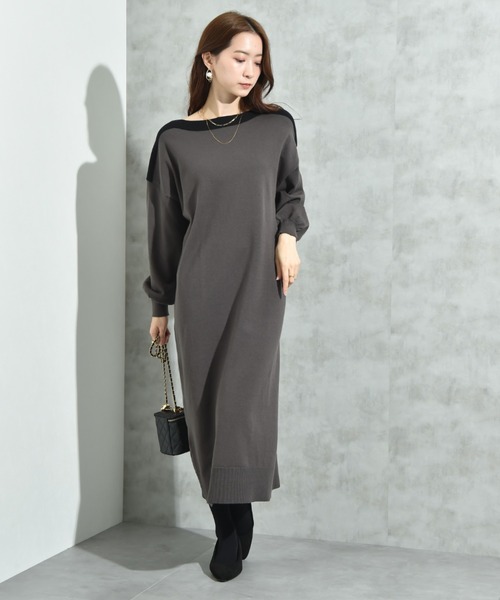 INTERPLANET（インタープラネット） ワンピース ボートネック配色