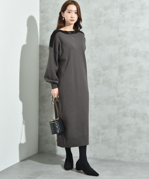 INTERPLANET（インタープラネット） ワンピース ボートネック配色