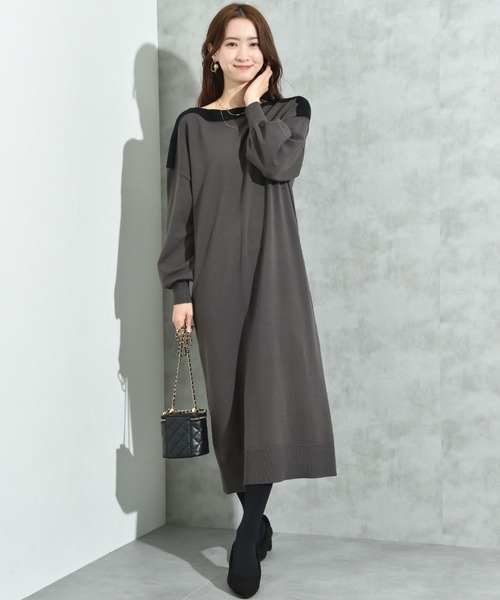 INTERPLANET（インタープラネット） ワンピース ボートネック配色