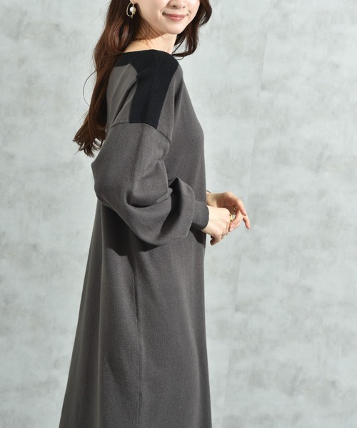 INTERPLANET（インタープラネット） ワンピース ボートネック配色