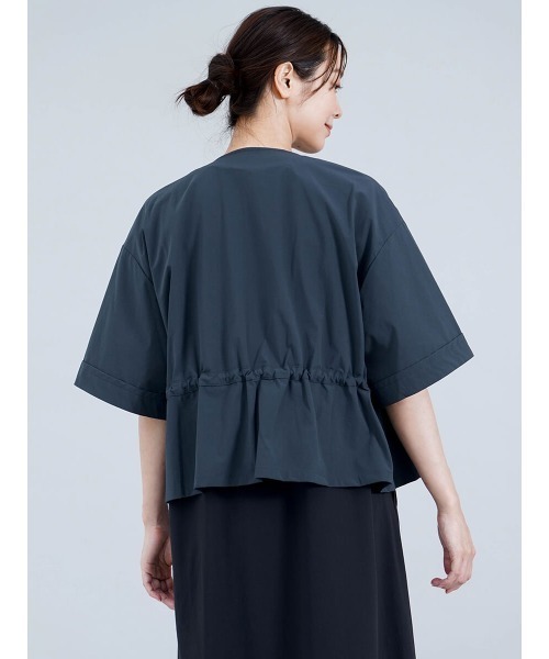 ブラウス シャツ 「吸水速乾・防シワ」セットウエストドロストシャツ レディース YORT ブラウス シャツ 「吸水速乾・防シワ」セットウエスト