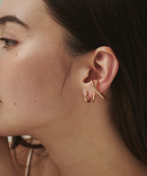 ciite' イヤーカフ クロスデザイン イヤーカフ（片耳用） レディース