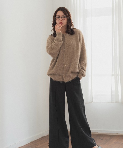 RANCLIC カーディガン glitter shaggy over cardigan「RC」 レディース  