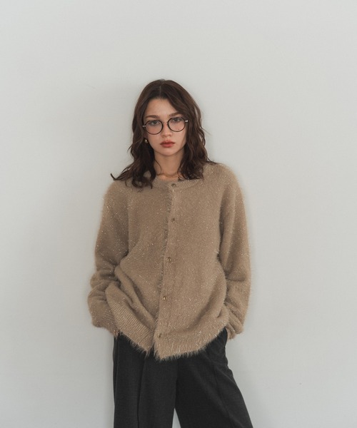 RANCLIC カーディガン glitter shaggy over cardigan「RC」 レディース  