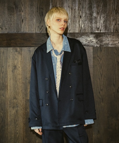 Casper John ノーカラージャケットセットアップ　チャコールグレー　S Casper John ノーカラージャケットセットアップ