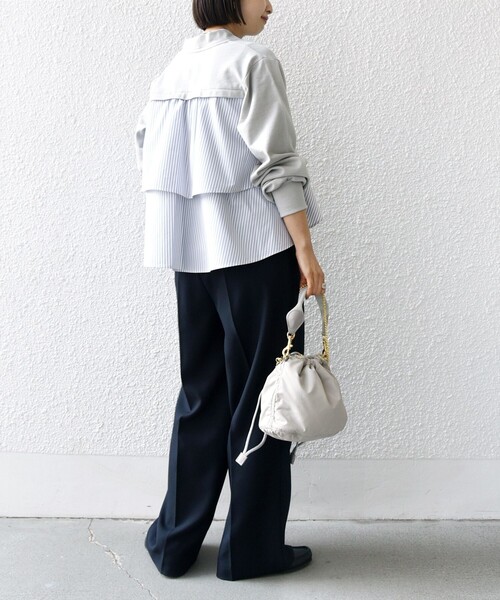 SHIPS for women / シップスウィメン 【WEB限定】〈手洗い可能〉布帛 コンビ Vネック カーディガン SHIPS カーディガン 「WEB限定」「手洗い可能」布帛 コンビ V