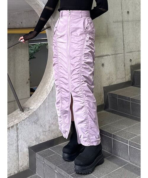 薄紫 スカート aquagarage スカート ボトムス レディース 春 夏 M スリット