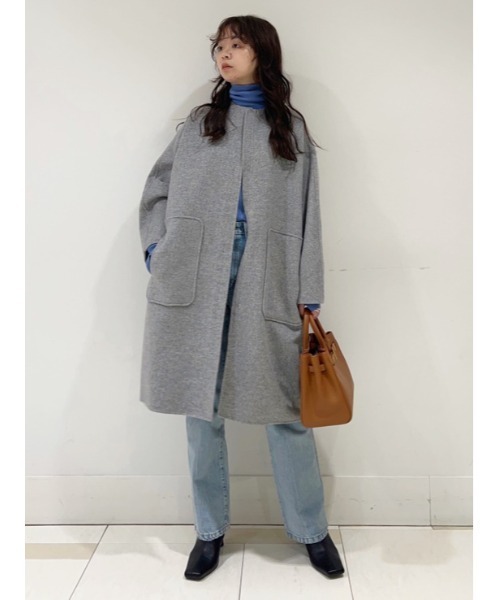 Mila Owen（ミラオーウェン） ノーカラーコート 0 グレー レディース